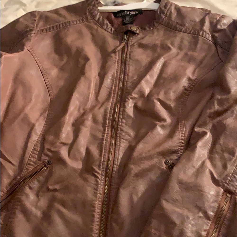 leather brown jacket